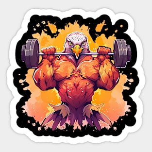 eagle at gym Sticker